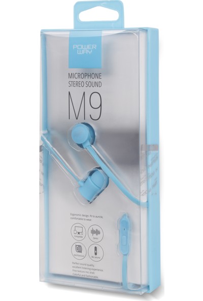 Powerway M9 Mikrofonlu Kulaklık Mavi