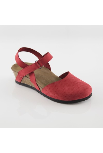ART'iz Perge Kırmızı Platform Sandalet