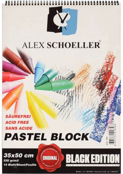 Alex Schoeller Resim Blok 35X50 220Gr P.Siyah 15 Li Alx-894