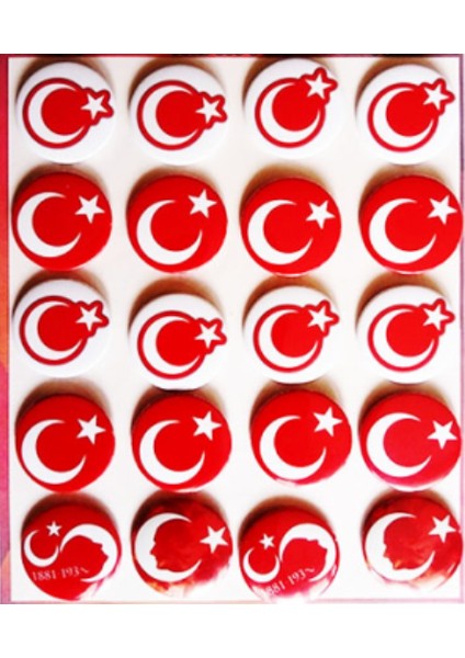 Seri 1Türk Bayrağı Rozetleri 20'li fiyatları