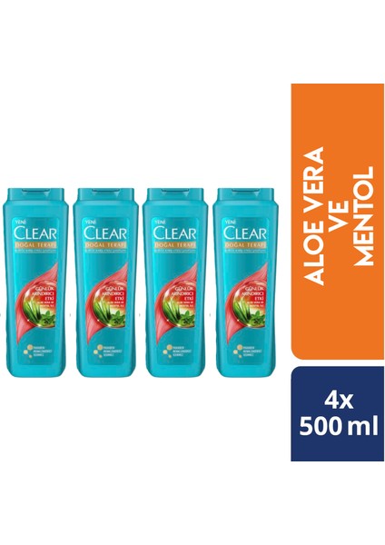 Doğal Terapi Aloe Vera ve Mentollü Şampuan 500 ml x 4