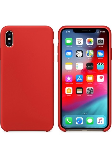 Apple iPhone XS Max Tam Koruma Silikon Kılıf - Kırmızı fiyatları