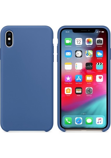 Apple iPhone X/XS Tam Koruma Silikon Kılıf - Lacivert