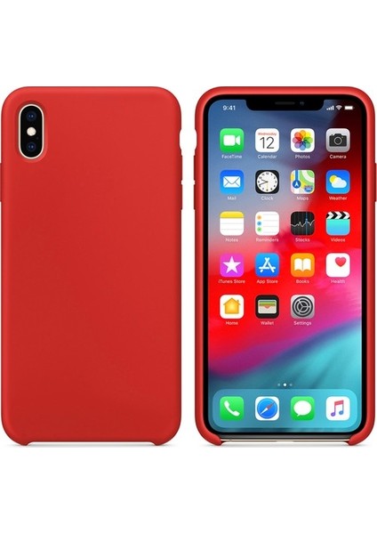 Apple iPhone X/XS Tam Koruma Silikon Kılıf - Kırmızı