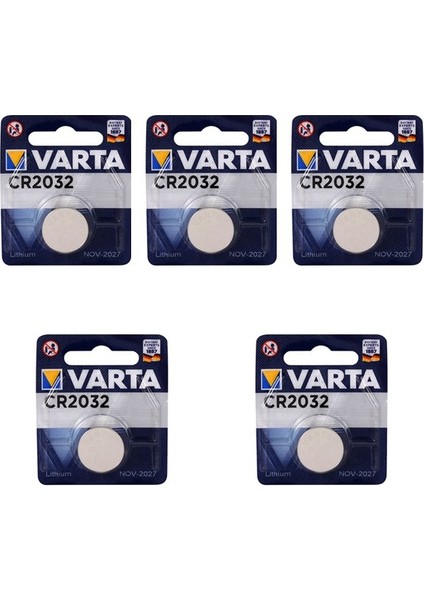 5 Adet Varta CR2032 3V Lityum Pil