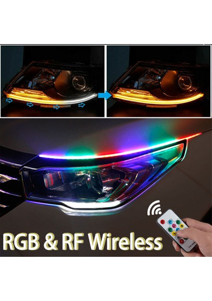 RGB Far Kaşı Gündüz Ledi Audi Stil Kayar Sinyalli Flexible Neon fırsatları