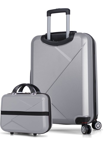 Diamond Abs 2'Li Valiz Seti Makyaj + Orta Boy Gri fiyatları