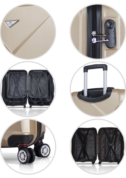 Diamond Abs 2'Li Valiz Seti Makyaj + Orta Boy Gri fırsatları