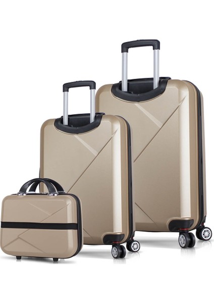Diamond Abs 3'lü Valiz Seti Makyaj + Kabin + Orta Boy Gold fiyatları