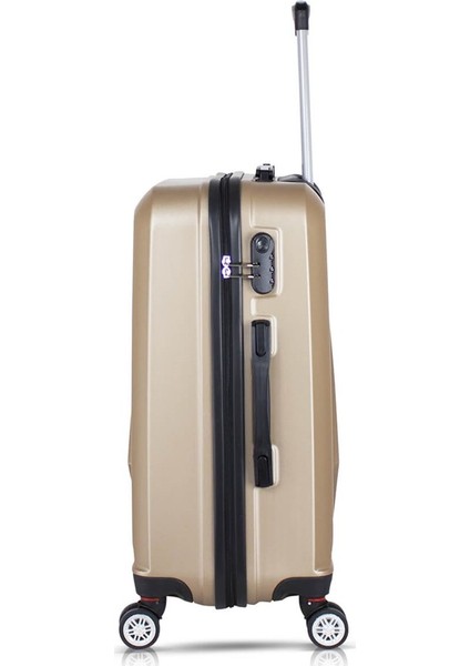 Diamond Abs 3'lü Valiz Seti Makyaj + Kabin + Orta Boy Gold modelleri