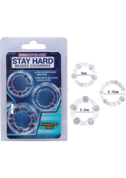 Stay Hard 3 Farklı Boyda Süper Esnek Penis Halkası