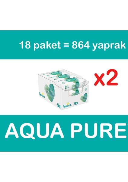 Pampers Islak Havlu Aqua Pure 18'li 864 Yaprak