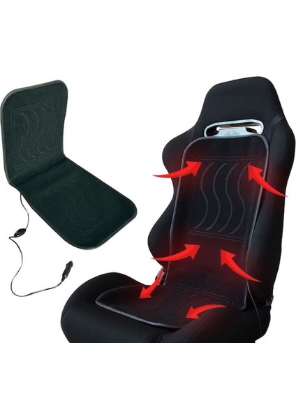 Oto Koltuk Minderi 12 Volt Çakmaklıklı Düğmeli