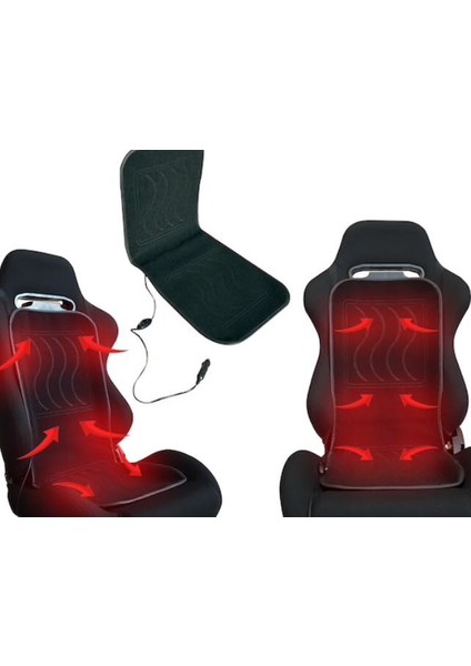 Oto Koltuk Minderi 12 Volt Çakmaklıklı Düğmeli