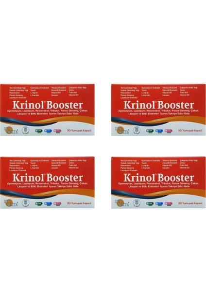 Booster - Epimedyum Lepidyum Resveratrol Likopen - 30 Kapsül - 4 Kutu