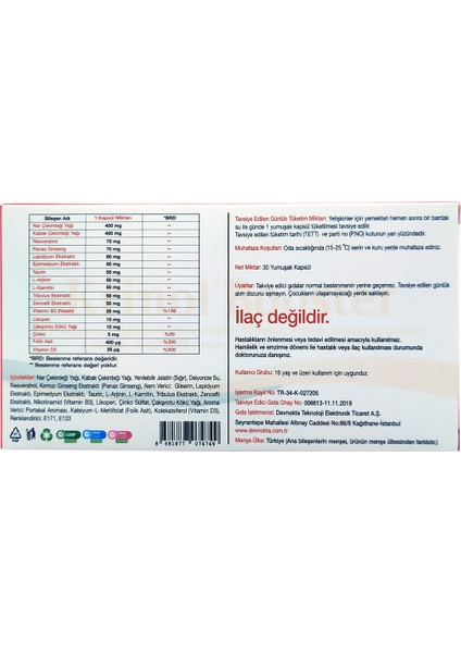 Booster - Epimedyum Lepidyum Resveratrol Likopen - 30 Kapsül - 4 Kutu