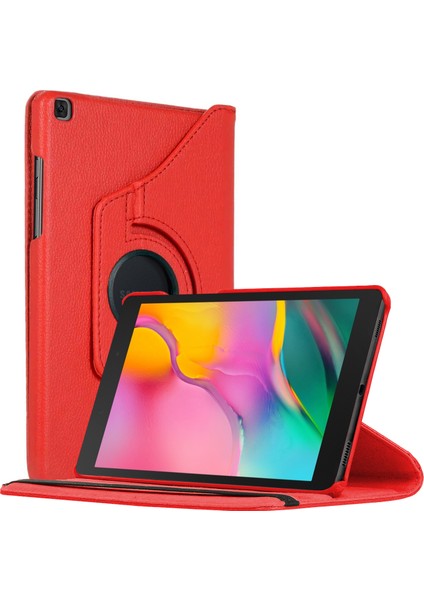 Samsung Galaxy Tab A 8" 2019 T290 Kılıf 360 Rotating Stand Deri Kırmızı