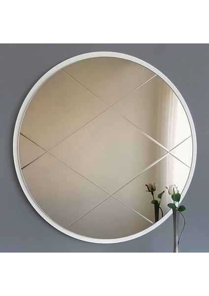 Bronz Ayna Baklava Desen 60 cm Yuvarlak