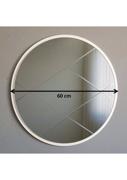 Füme Ayna Baklava Desen 60 cm Yuvarlak