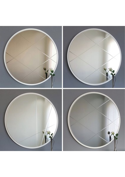 Füme Ayna Baklava Desen 60 cm Yuvarlak