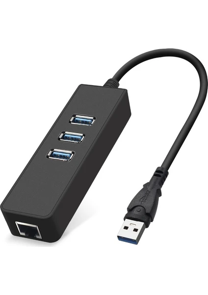 4263 USB 3.0 To Ethernet Gigabit RJ45 3 Port Hub Çoklayıcı Adaptör