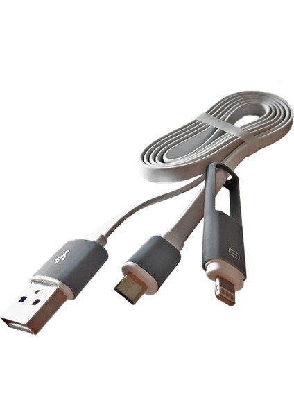 Lightning/MicroUSB-B Şarj/Data Kablosu LR264-W 1m