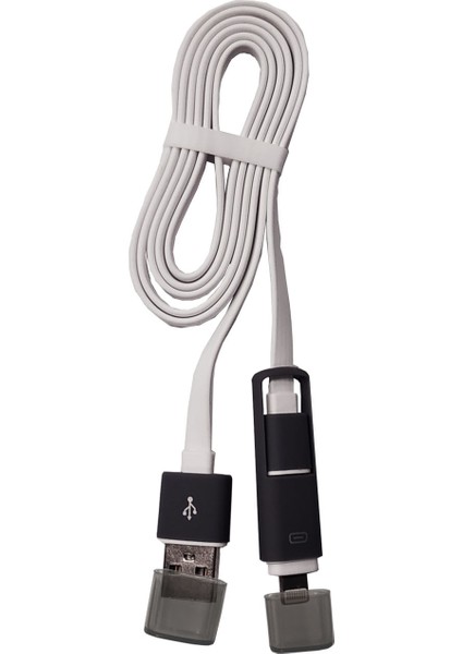 Lightning/MicroUSB-B Şarj/Data Kablosu LR264-W 1m