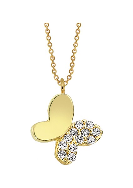 Altınsepeti Altın Minik Taşlı Kelebek Kolye AS1276KL