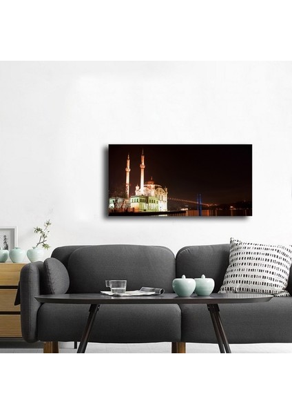 Ortaköy Cami Gece Manzarası Fotoğraf Kanvas Tablo