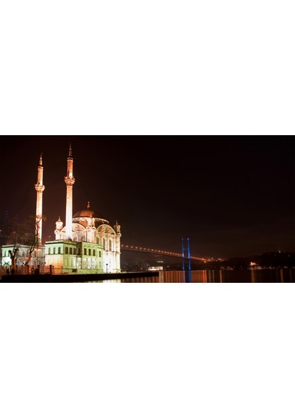Ortaköy Cami Gece Manzarası Fotoğraf Kanvas Tablo