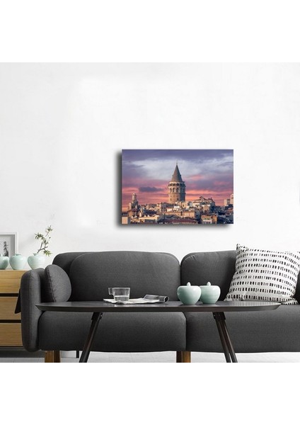 Galata Kulesi Akşam Fotoğraf Kanvas Tablo