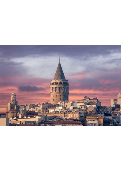 Galata Kulesi Akşam Fotoğraf Kanvas Tablo fiyatları