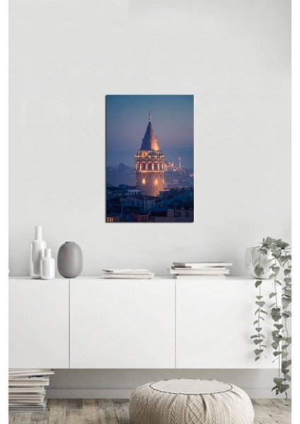 Galata Kulesi Akşam Fotoğraf Kanvas Tablo