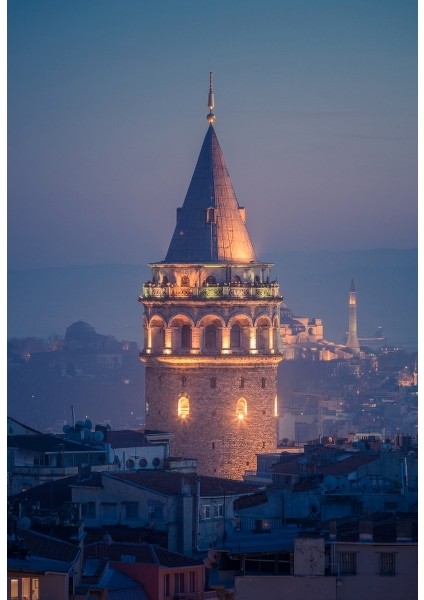 Galata Kulesi Akşam Fotoğraf Kanvas Tablo fiyatları