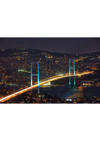 Boğaz Köprüsü Gece Fotoğraf Kanvas Tablo fiyatları
