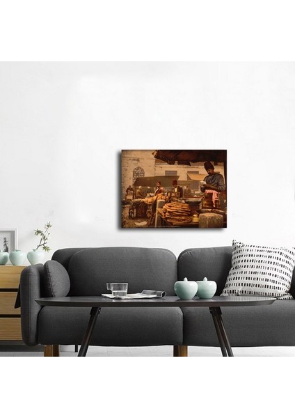 Eski İstanbul Pazar Yeri Fotoğraf Kanvas Tablo