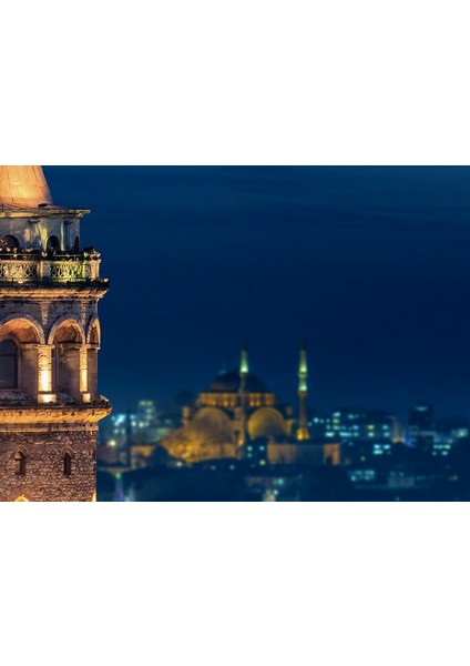 Galata Kulesi Gece Fotoğraf Kanvas Tablo fiyatları