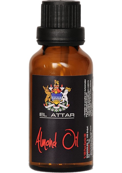 El Attar Tatlı Badem Yağı 30 mL ( Soğuk Sıkım , Parfüm Yapımı ve Aromaterapi Için De Uygundur )