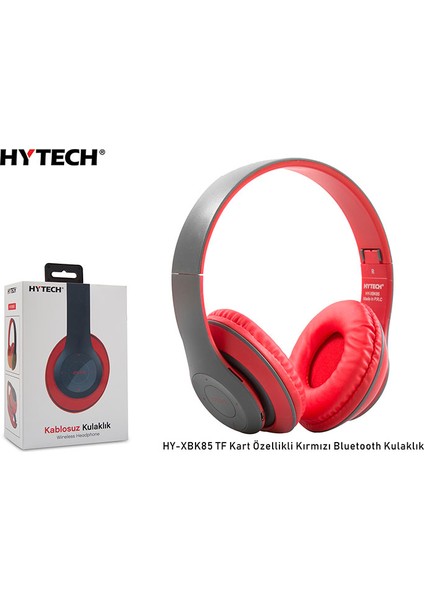 HY-XBK85 Tf Kart Özellikli Kırmızı Bluetooth Kulaklık