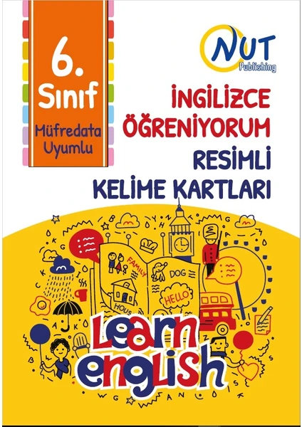 Nut Publishing 6. Sınıf İngilizce Öğreniyorum Resimli Kelime Kartları