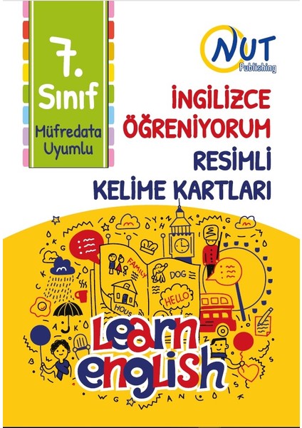 Nut Publishing 7. Sınıf İngilizce Öğreniyorum Resimli Kelime Kartları