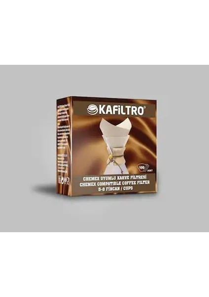 Kafiltro Chemex Uyumlu Kahve Filtresi Kağıdı 100 Lü Paket 5-8 Fincan