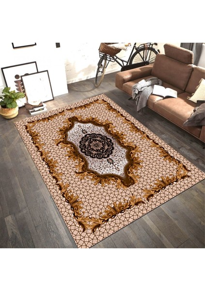 Kaymaz Taban Yıkanabilir Barok Desenli Dijital Baskılı Halı RSP01