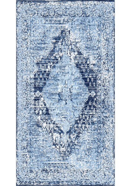 Kaymaz Taban Yıkanabilir Modern Çini Desenli Dijital Baskılı Halı RSP100