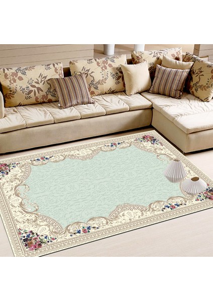 Kaymaz Taban Yıkanabilir Çerçeveli Ayna Desenli Dijital Baskılı Halı RSP106