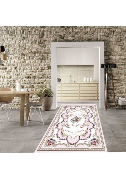 Kaymaz Taban Yıkanabilir Çiçek Ve Motif Desenli Dijital Baskılı Halı RSP119