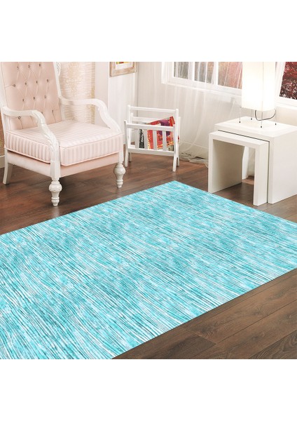 Kaymaz Taban Yıkanabilir Abstract Çizgi Desenli Dijital Baskılı Halı RSP120