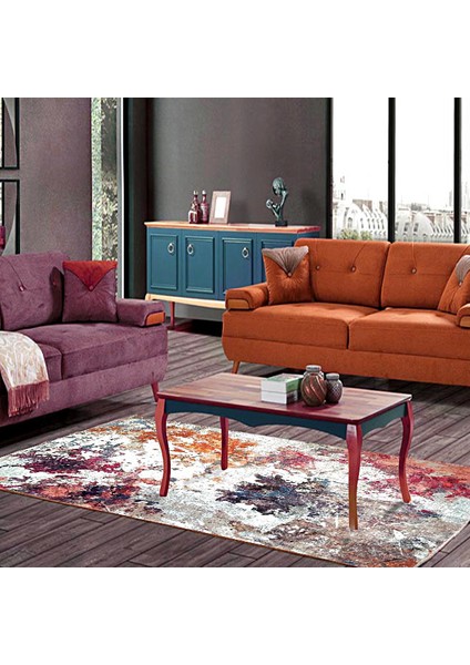 Kaymaz Taban Yıkanabilir Ebruli Desenli Dijital Baskılı Halı RSP150