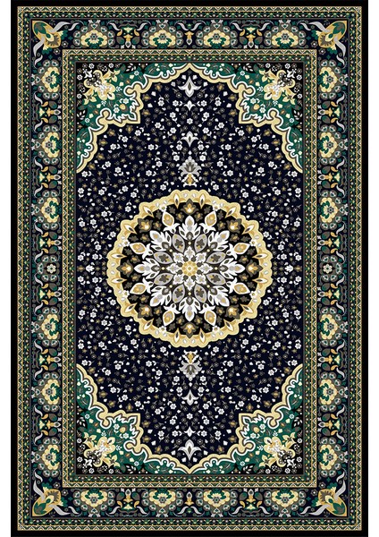 Kaymaz Taban Yıkanabilir Papatya Yumağı Desenli Dijital Baskılı Halı RSP184