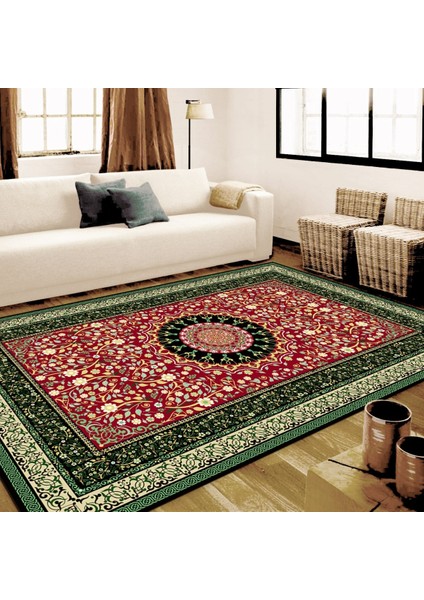 Kaymaz Taban Yıkanabilir Vektörel Papatya Osmanlı Desenli Dijital Baskılı Halı RSP200